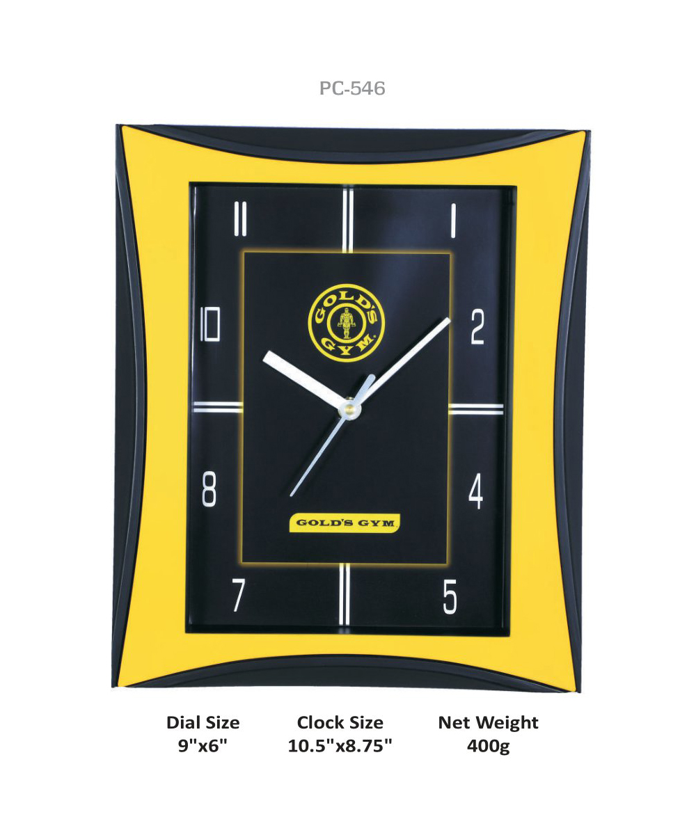 black with yellow finish wall clock