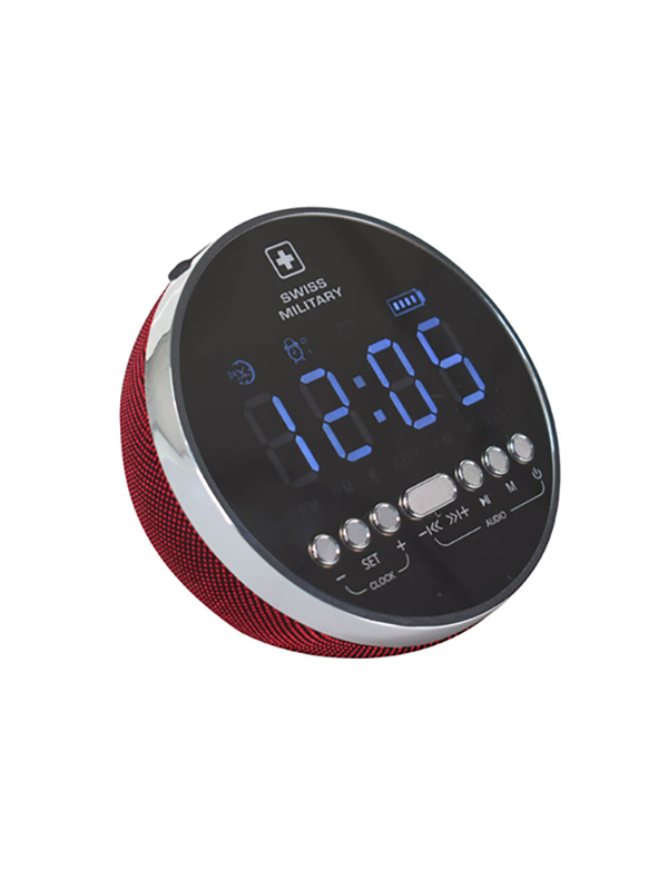 Swiss military digital alarm clock with bluetooth speaker