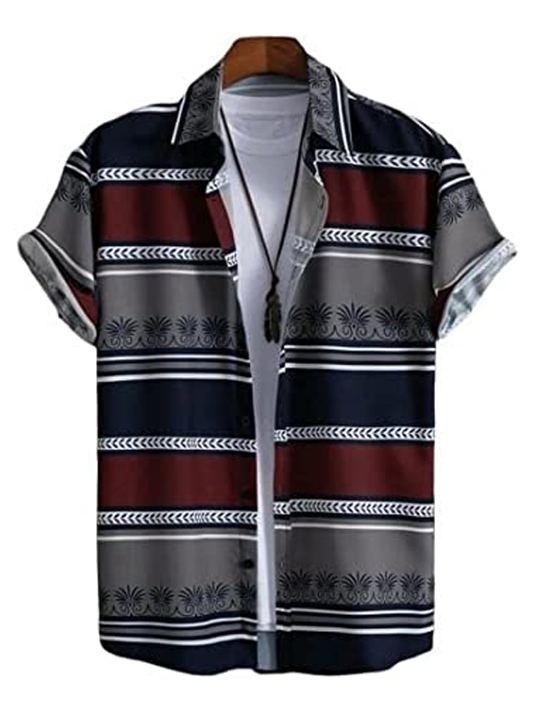 lycra blend,regular fit striped pattern shirt