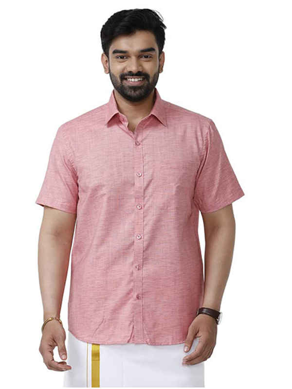 half sleeve casual pink shirt