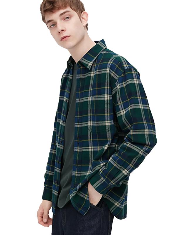 flannel checked long sleeve shirt