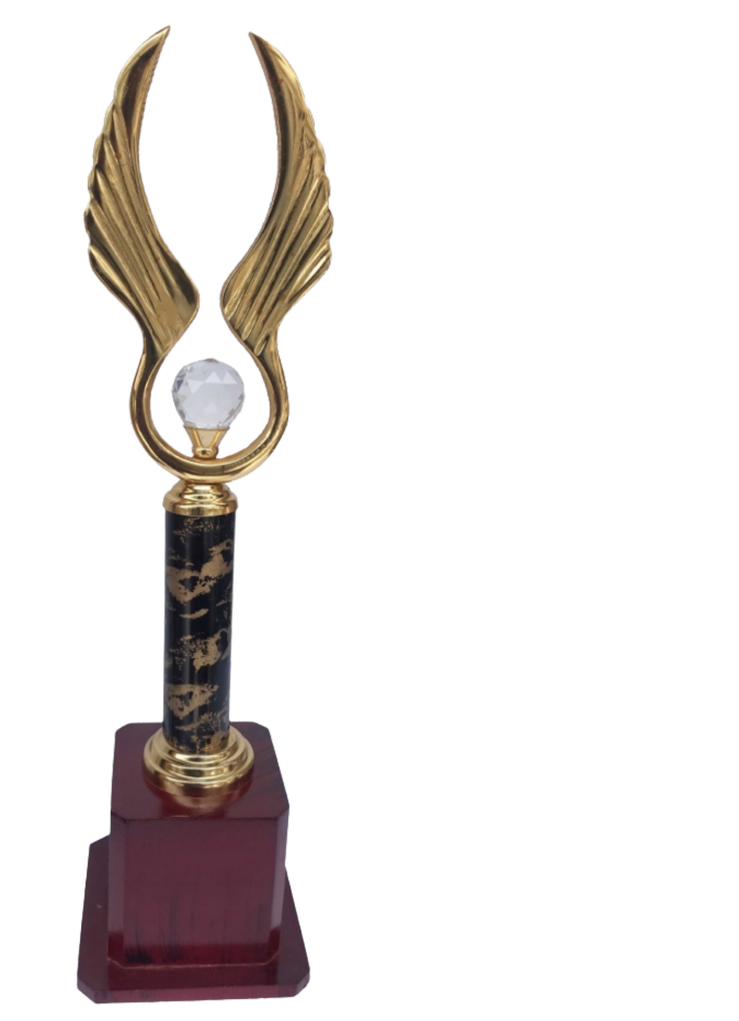Diamond wings metal trophy (Large- 16.5")
