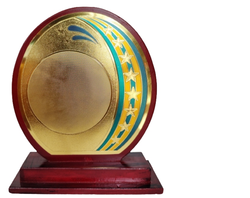 Small oval wooden trophy(Large-9.5")