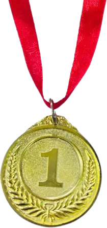 Gold Medal with Red Strip