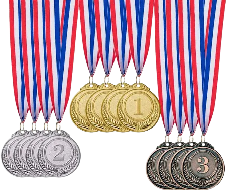 12 Pieces Gold Silver Bronze Award Medals