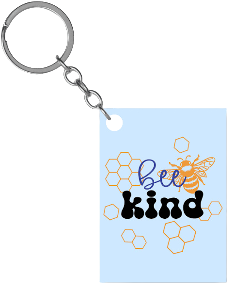 Bee Kind Rectangle Acrylic Keychain