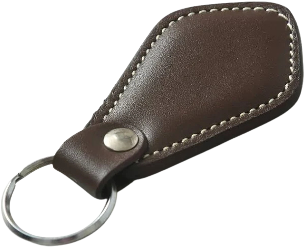 Leather Geometric Keychain