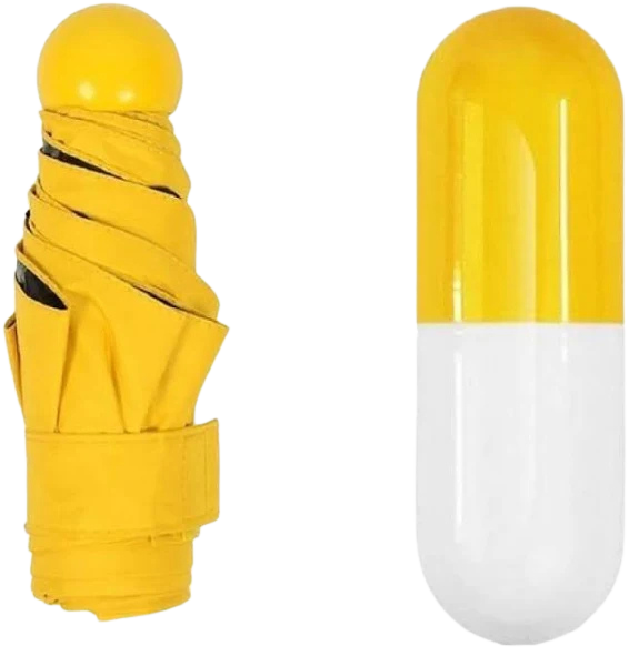 Small Foldable Compact Pocket Umbrella with Capsule Case