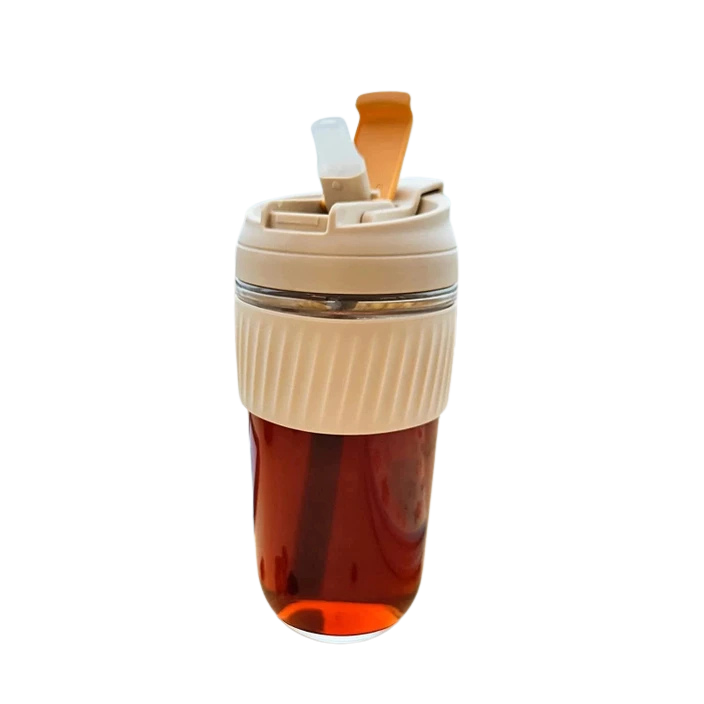 Coffee & Juice Shaker Mug with Lid and Anti-Slip Silicone Band 500ML