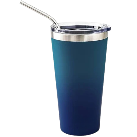 Insulated Coffee Tumbler with Lid and Straw