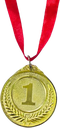 Gold Medal with Red Strip