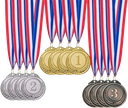 12 Pieces Gold Silver Bronze Award Medals