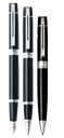 Glossy black with silver trim Fountain pen Ball point